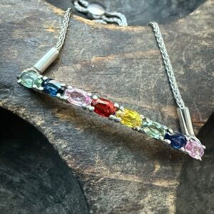 Macy’s Multicolor Gemstone Bolo Bracelet